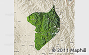 Satellite Map of Machanbaw, shaded relief outside