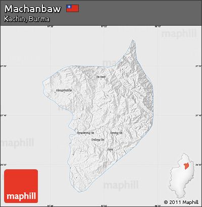 Silver Style Map of Machanbaw, single color outside