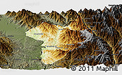 Physical Panoramic Map of Machanbaw, darken