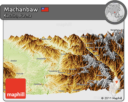 Physical Panoramic Map of Machanbaw