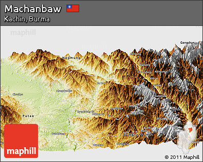 Physical Panoramic Map of Machanbaw