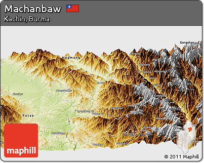 Physical Panoramic Map of Machanbaw