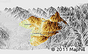 Physical Panoramic Map of Machanbaw, lighten, desaturated