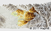 Physical Panoramic Map of Machanbaw, lighten, semi-desaturated