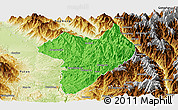 Political Panoramic Map of Machanbaw, physical outside