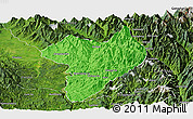 Political Panoramic Map of Machanbaw, satellite outside