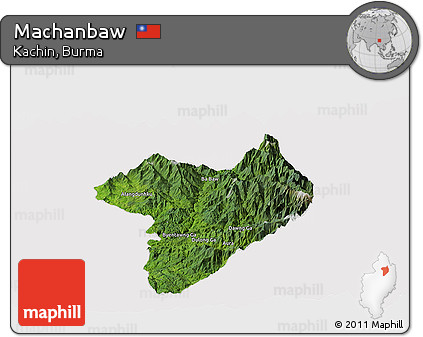 Satellite Panoramic Map of Machanbaw, cropped outside