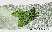 Satellite Panoramic Map of Machanbaw, lighten