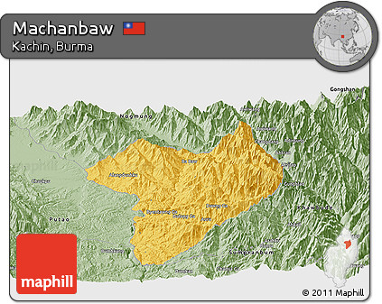 Savanna Style Panoramic Map of Machanbaw