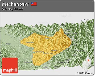 Savanna Style Panoramic Map of Machanbaw