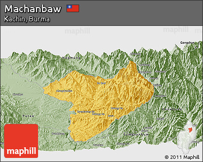 Savanna Style Panoramic Map of Machanbaw