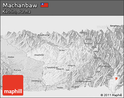 Silver Style Panoramic Map of Machanbaw