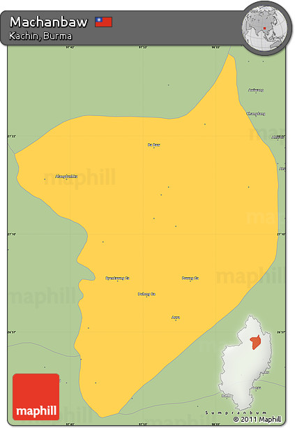 Savanna Style Simple Map of Machanbaw