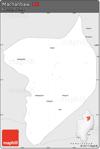 Silver Style Simple Map of Machanbaw