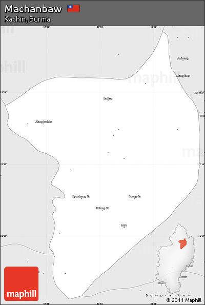 Silver Style Simple Map of Machanbaw