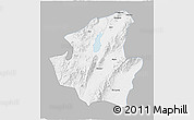 Gray 3D Map of Mohnyin, single color outside