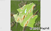 Physical 3D Map of Mohnyin, darken