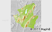 Physical 3D Map of Mohnyin, lighten, desaturated