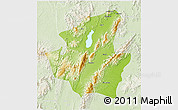 Physical 3D Map of Mohnyin, lighten