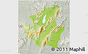 Physical 3D Map of Mohnyin, lighten, semi-desaturated