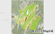 Physical 3D Map of Mohnyin, semi-desaturated