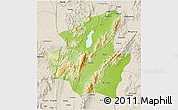 Physical 3D Map of Mohnyin, shaded relief outside