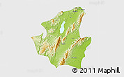 Physical 3D Map of Mohnyin, single color outside