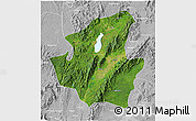 Satellite 3D Map of Mohnyin, lighten, desaturated