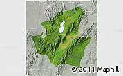 Satellite 3D Map of Mohnyin, lighten, semi-desaturated