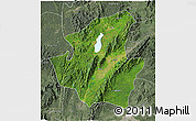 Satellite 3D Map of Mohnyin, semi-desaturated