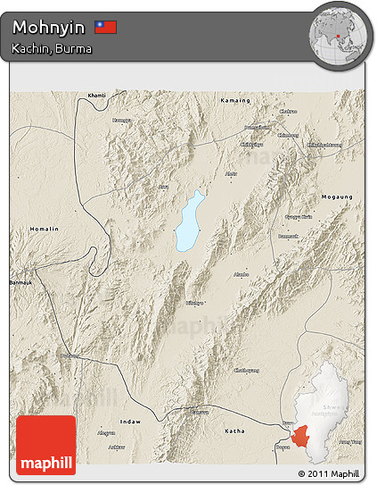 Shaded Relief 3D Map of Mohnyin