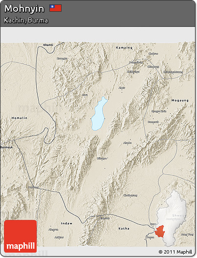 Shaded Relief 3D Map of Mohnyin