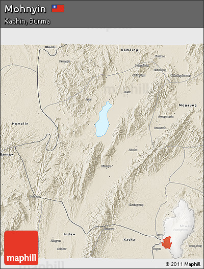 Shaded Relief 3D Map of Mohnyin
