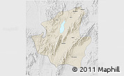 Shaded Relief 3D Map of Mohnyin, lighten, desaturated