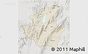 Shaded Relief 3D Map of Mohnyin, lighten, semi-desaturated