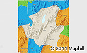 Shaded Relief 3D Map of Mohnyin, political outside