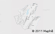 Silver Style 3D Map of Mohnyin, single color outside
