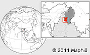Blank Location Map of Mohnyin, highlighted country, highlighted parent region