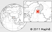 Blank Location Map of Mohnyin, highlighted parent region
