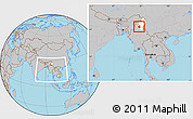 Gray Location Map of Mohnyin, highlighted parent region, within the entire country