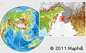 Physical Location Map of Mohnyin, highlighted country, highlighted parent region