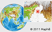 Physical Location Map of Mohnyin, highlighted country