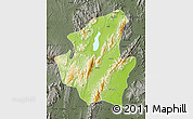 Physical Map of Mohnyin, darken, semi-desaturated