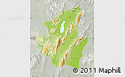 Physical Map of Mohnyin, lighten, semi-desaturated