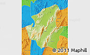 Physical Map of Mohnyin, political outside