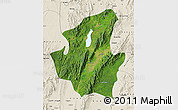 Satellite Map of Mohnyin, shaded relief outside