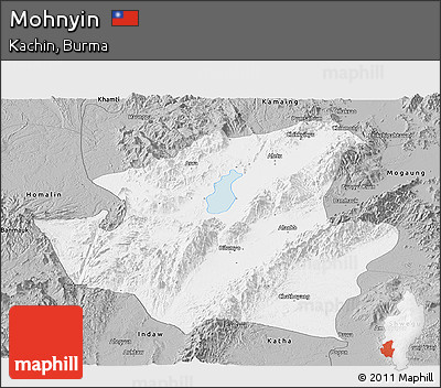 Gray Panoramic Map of Mohnyin