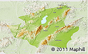 Physical Panoramic Map of Mohnyin, lighten