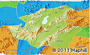 Physical Panoramic Map of Mohnyin, political outside