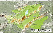 Physical Panoramic Map of Mohnyin, semi-desaturated